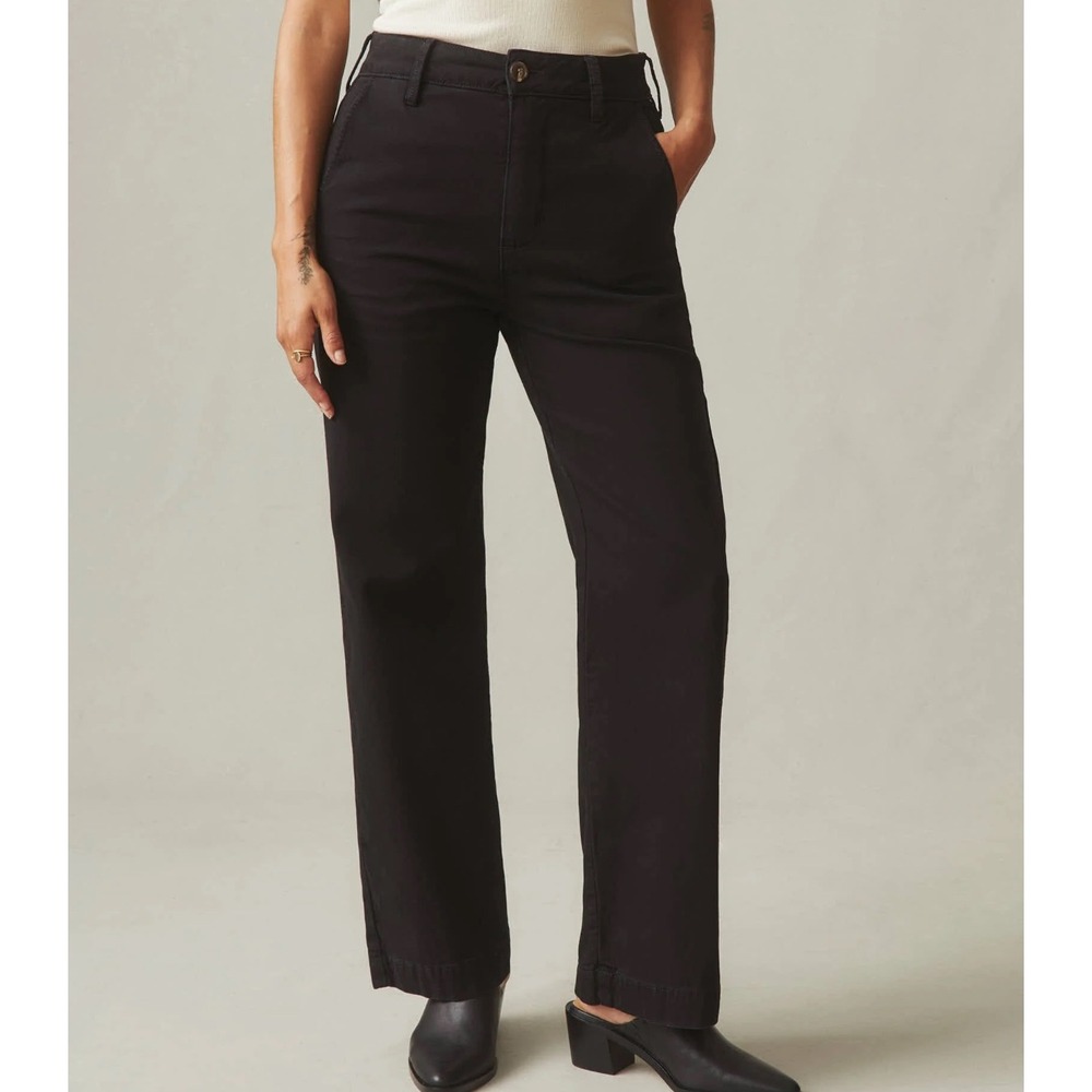 NWOT American Giant Womens Wide Leg Pants 8 Black Made in‎ USA Casual